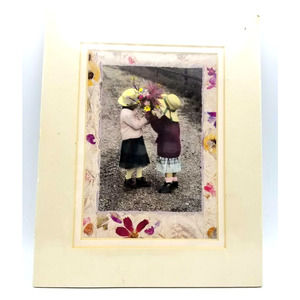 Friends Flowers Lithograph Vintage 1996  Christine Hersch Matted 8x10 NOS